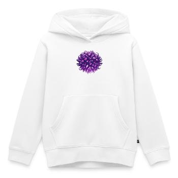 boule de tentacule violette - Sweat Premium à capuche enfant bio - blanc - Devant - AI Model Kid Female (0cm)