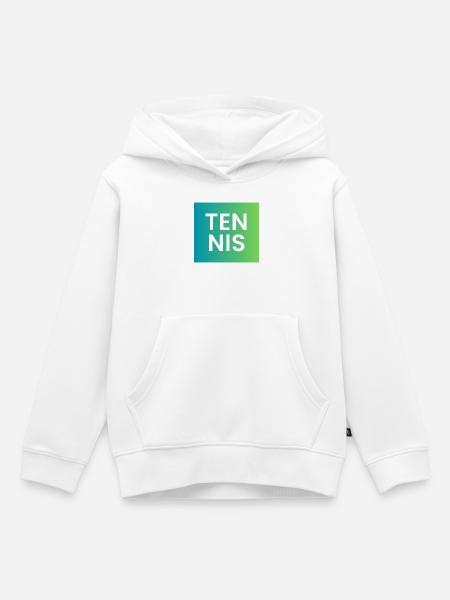 Tennis Gradient Typografie - Kinder Premium Organic Hoodie - Weiß
