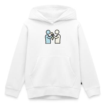 Proud parents with baby | Modern pictogram - Kids Premium Organic Hoodie - white - Front - AI Model Kid Female (0cm)