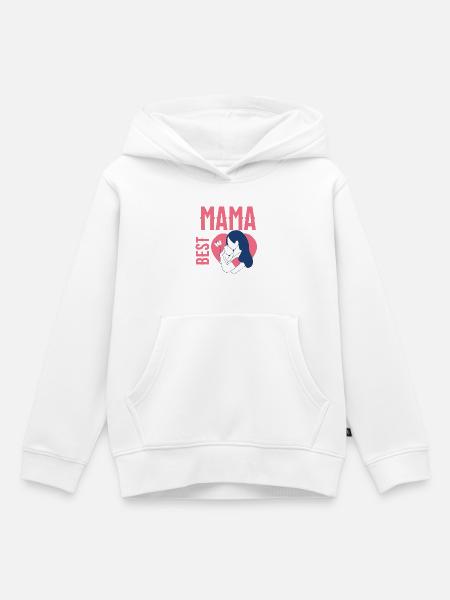 Mama Best Herzliebe - Kinder Premium Organic Hoodie - Weiß
