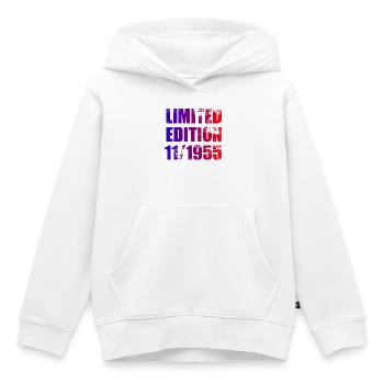 70e anniversaire Edition Limitée 11/1955 - Sweat Premium à capuche enfant bio - blanc - Devant - AI Model Kid Female (0cm)