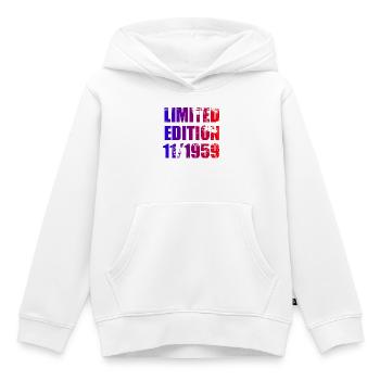 66e anniversaire Edition limitée 11/1959 - Sweat Premium à capuche enfant bio - blanc - Devant - AI Model Kid Female (0cm)