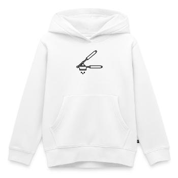 Knoblauch Presse oder Spätzle Presse - Kinder Premium Organic Hoodie - Weiß - Vorne - AI Model Kid Female (0cm)