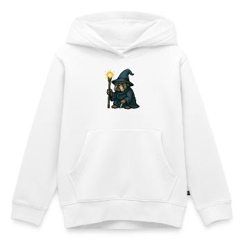 Lanterne de sorcier bouledogue - Sweat Premium à capuche enfant bio - blanc - Devant - AI Model Kid Female (0cm)