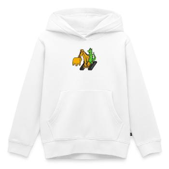 Dino Excavator Dinosaure - Sweat Premium à capuche enfant bio - blanc - Devant - AI Model Kid Female (0cm)