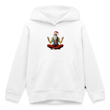 Méditation Yogi de Noël - Sweat Premium à capuche enfant bio - blanc - Devant - AI Model Kid Female (0cm)