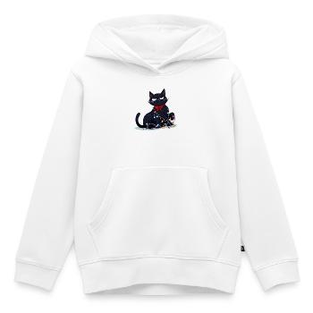Lustige grimmige Katze Weihnachten  - Kinder Premium Organic Hoodie - Weiß - Vorne - AI Model Kid Female (0cm)