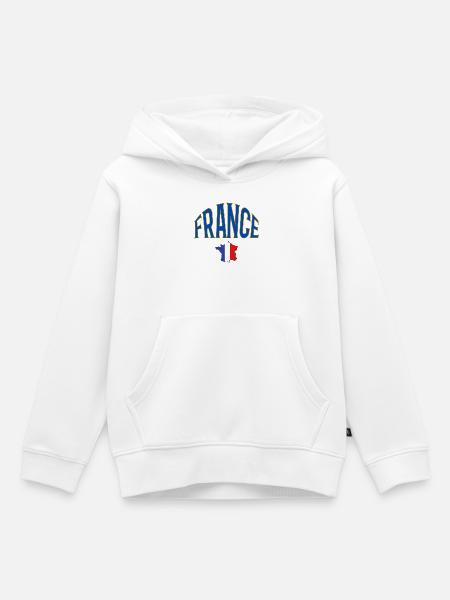 France - Kinder Premium Organic Hoodie - Weiß