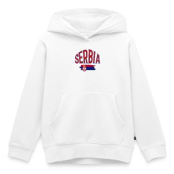 Serbia - Kids Premium Organic Hoodie - white - Front - AI Model Kid Female (0cm)