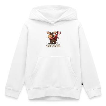 Canada-Moose mit kleinem Begleiter - Kinder Premium Organic Hoodie - Weiß - Vorne - AI Model Kid Female (0cm)