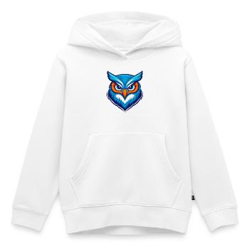 Logo de la mascotte Blue Owl Esports - Sweat Premium à capuche enfant bio - blanc - Devant - AI Model Kid Female (0cm)