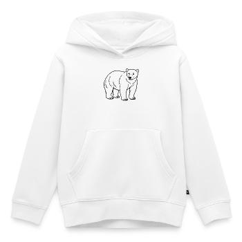 Ours polaire - Sweat Premium à capuche enfant bio - blanc - Devant - AI Model Kid Female (0cm)