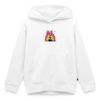 Bombardement des lapins aux couleurs vives - Sweat Premium à capuche enfant bio - blanc - Devant - AI Model Kid Female (0cm)
