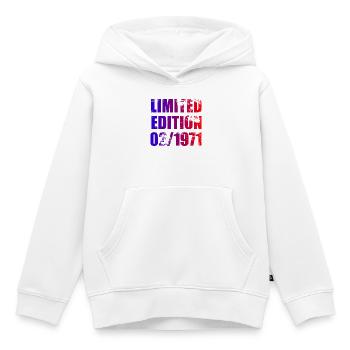 55e anniversaire édition limitée 02/1971 - Sweat Premium à capuche enfant bio - blanc - Devant - AI Model Kid Female (0cm)