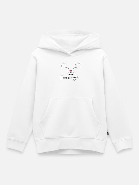 Ich miaue dich - Kinder Premium Organic Hoodie - Weiß