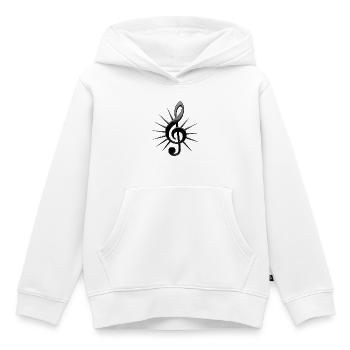 Schwarze Noten mit Strahlen - Kinder Premium Organic Hoodie - Weiß - Vorne - AI Model Kid Female (0cm)