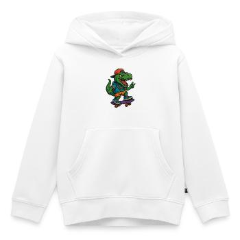 Patineur de rue T-Rex - Sweat Premium à capuche enfant bio - blanc - Devant - AI Model Kid Female (0cm)