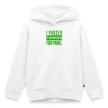 T-shirt de tennis et padel, ou sac pour les gagnants - Sweat Premium à capuche enfant bio - blanc - Devant - AI Model Kid Female (0cm)