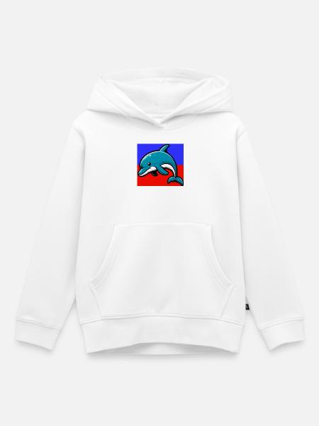Delfin - Kinder Premium Organic Hoodie - Weiß