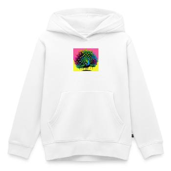 paon - Sweat Premium à capuche enfant bio - blanc - Devant - AI Model Kid Female (0cm)