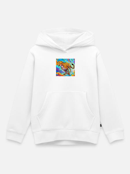 Gepard - Kinder Premium Organic Hoodie - Weiß