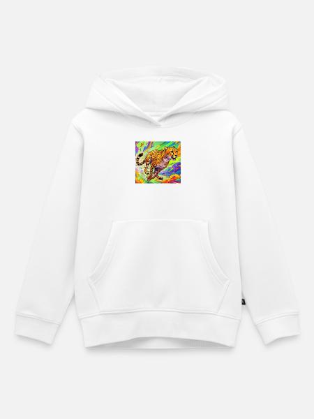 Gepard - Kinder Premium Organic Hoodie - Weiß