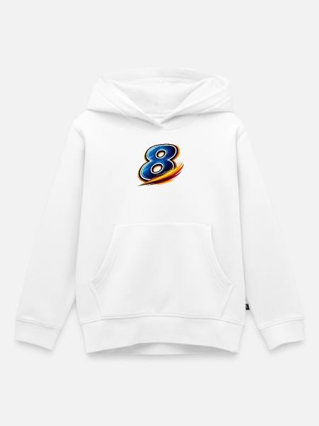 Nummer 8 Fußball Shirt Mittelfeld Allrounder - Kinder Premium Organic Hoodie - Weiß