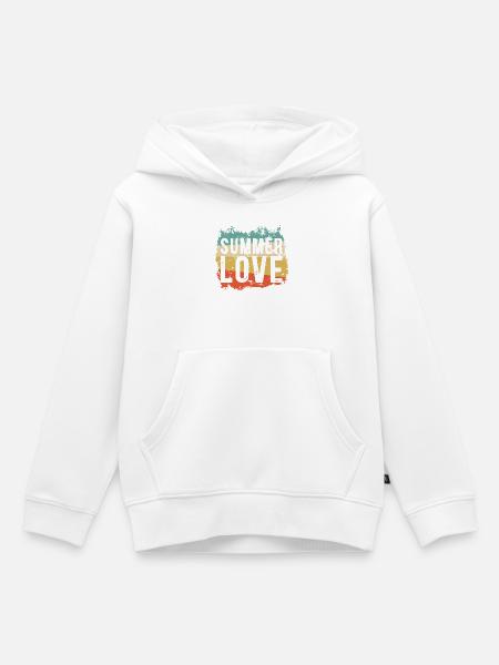 Sommerliebe im Retro Grunge - Kinder Premium Organic Hoodie - Weiß