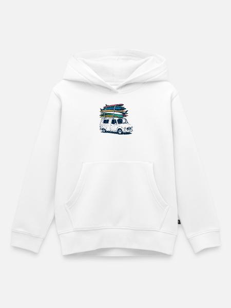 Surf Urlaub - Kinder Premium Organic Hoodie - Weiß