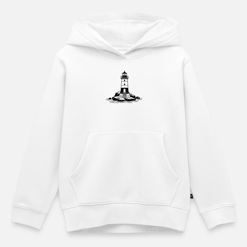 faro - Felpa Premium con cappuccio bambino bio - bianco