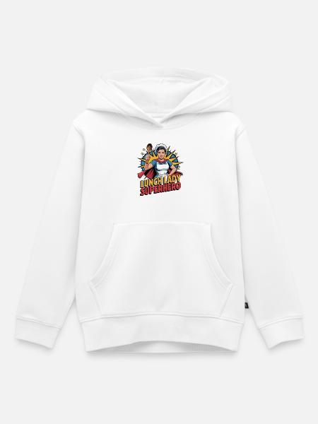 Lunchlady-Superheld - Kinder Premium Organic Hoodie - Weiß