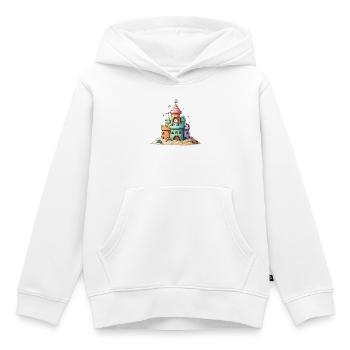 Aventure Étoilée Bac à Sable - Sweat Premium à capuche enfant bio - blanc - Devant - AI Model Kid Female (0cm)