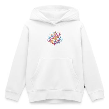 Motif coloré de corail - Sweat Premium à capuche enfant bio - blanc - Devant - AI Model Kid Female (0cm)
