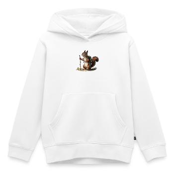 Vintage Squirrel Hiker Naturalist - Kids Premium Organic Hoodie - white - Front - AI Model Kid Female (0cm)