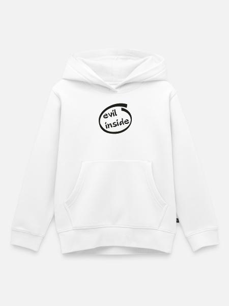Evil Inside Ring Graphic - Kinder Premium Organic Hoodie - Weiß