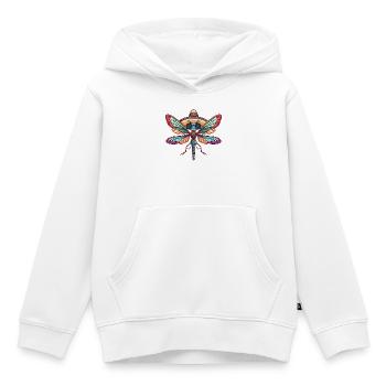 Sombrero drôle de libellule - Sweat Premium à capuche enfant bio - blanc - Devant - AI Model Kid Female (0cm)