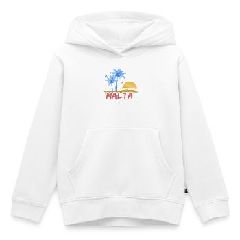 Malte - Sweat Premium à capuche enfant bio - blanc - Devant - AI Model Kid Female (0cm)