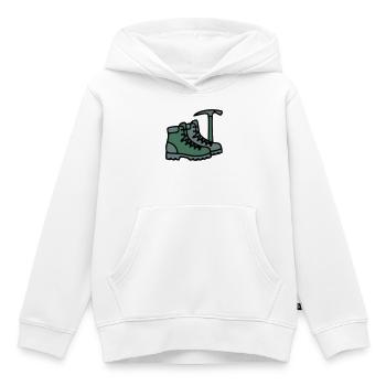 Wanderschuhe Eispickel Bergsteiger Alpen Wanderer - Kinder Premium Organic Hoodie - Weiß - Vorne - AI Model Kid Female (0cm)