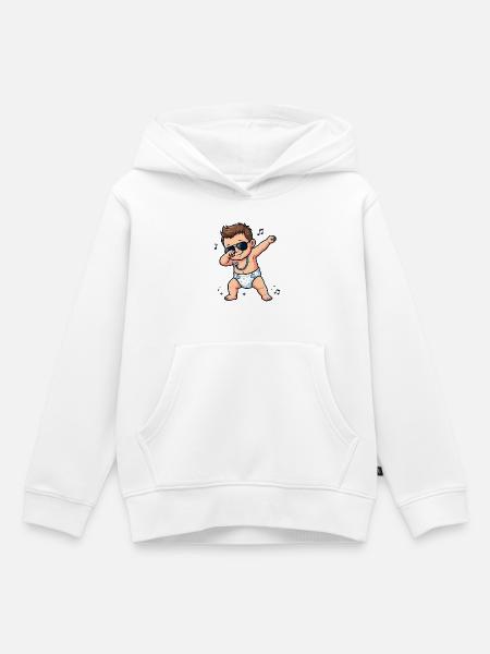 Süßes Baby – brünetter Junge - Kinder Premium Organic Hoodie - Weiß