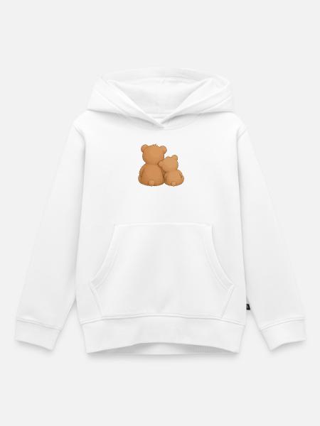 Kuschelbären Freundschaft Zusammenhalt Tiermotiv - Kinder Premium Organic Hoodie - Weiß