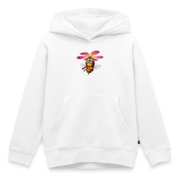 Abeille steampunk avec hélice fleurie - Sweat Premium à capuche enfant bio - blanc - Devant - AI Model Kid Female (0cm)