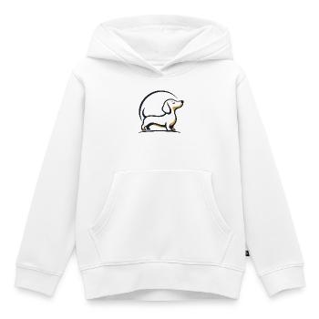 Dackel Linienkunst im Sonnenlicht - Kinder Premium Organic Hoodie - Weiß - Vorne - AI Model Kid Female (0cm)