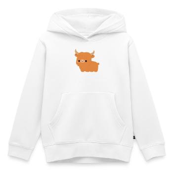 Highland Cow - Kids Premium Organic Hoodie - white - Front - AI Model Kid Female (0cm)