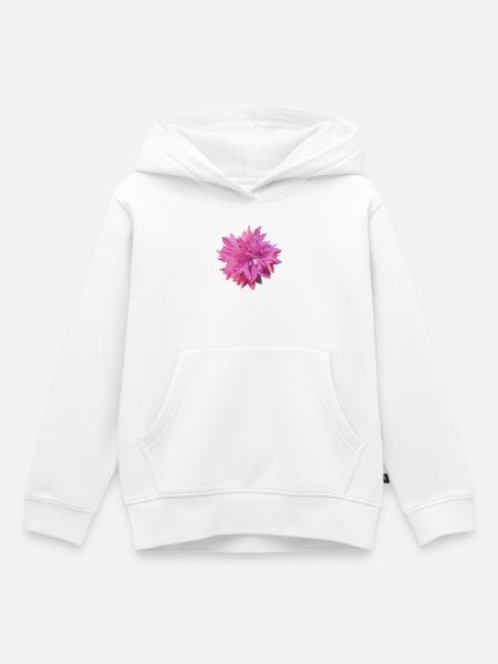 Rosa Kornblume - Kinder Premium Organic Hoodie - Weiß