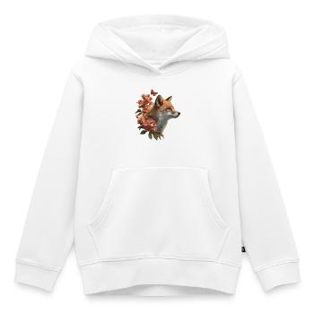 Fox with Butterfly - Kids Premium Organic Hoodie - white - Front - AI Model Kid Female (0cm)