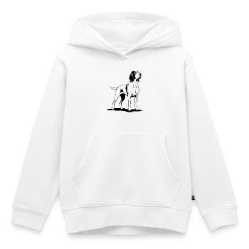 Bracco Italiano en noir - Sweat Premium à capuche enfant bio - blanc - Devant - AI Model Kid Female (0cm)