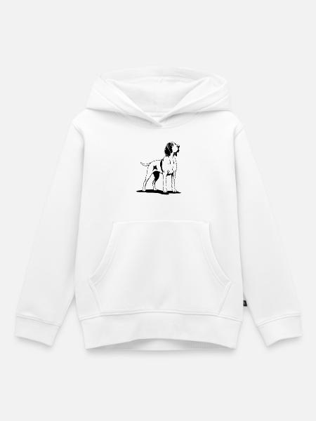 Bracco Italiano stehend schwarz - Kinder Premium Organic Hoodie - Weiß