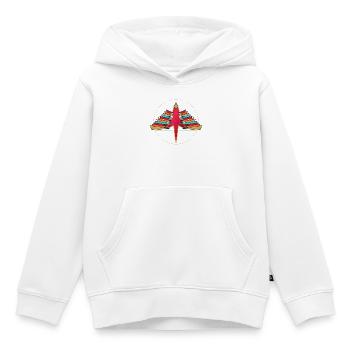 Stellar Rainbow Burst - Kids Premium Organic Hoodie - white - Front - AI Model Kid Female (0cm)