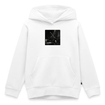 Astronomie Owl Noir Crime Animal Vintage Low Fi - Sweat Premium à capuche enfant bio - blanc - Devant - AI Model Kid Female (0cm)