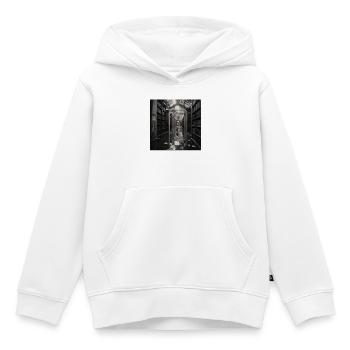 Mystère de la Bibliothèque Heron Crime Animal Vintage - Sweat Premium à capuche enfant bio - blanc - Devant - AI Model Kid Female (0cm)